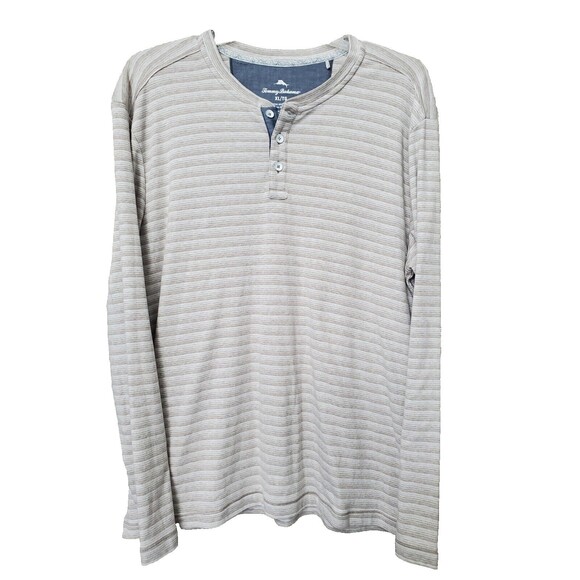 Tommy Bahama Men's Shadow Bay Henley Cotton Blend Long Sleeve Shirt Size XL - Picture 1 of 7